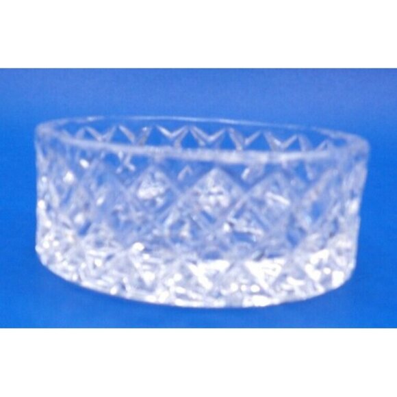 Cubist Pattern Clear Glass Trinket Dish - Picture 1 of 2